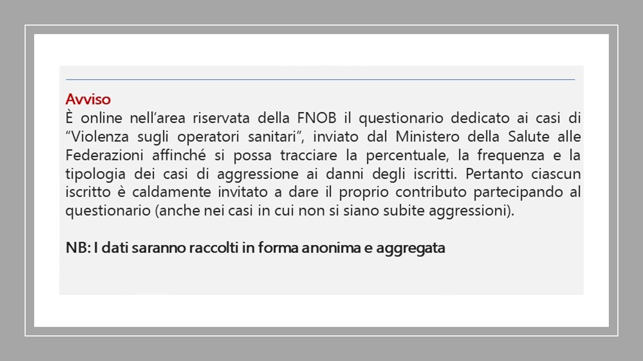 avviso violenza operatori sanitari